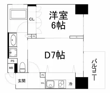 リーガル四ツ橋立売堀Ⅱ【4階】の間取り