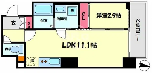 M COURT新町【13階】の間取り
