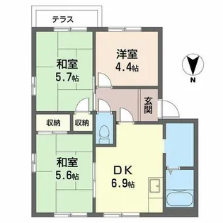 ファミールA・B【1階】の間取り