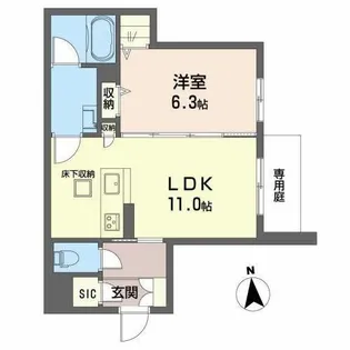 シャトードール【0105号室】の間取り