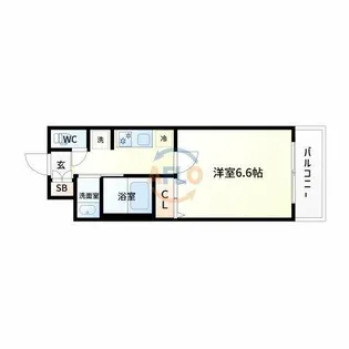 ミッドコート東三国【5階】の間取り