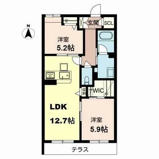シャーメゾン ストラーダ【0105号室】の間取り
