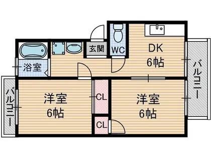 サンハイツ千原【2階】の間取り