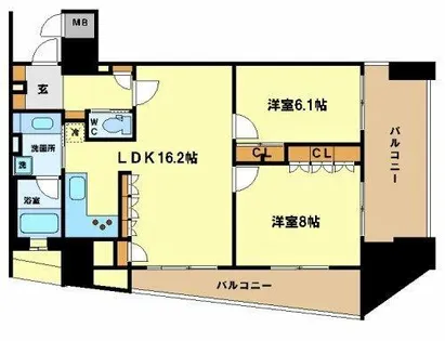 リーガル江戸堀ウエストパーク【12階】の間取り