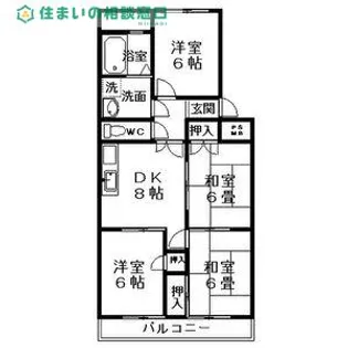 愛知県岡崎市蓑川新町1丁目【マンション】の間取り