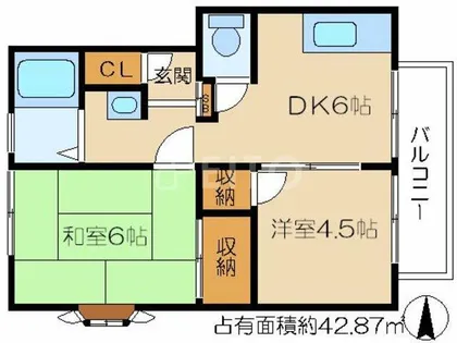 メゾンドヤーブ【B201号室】の間取り