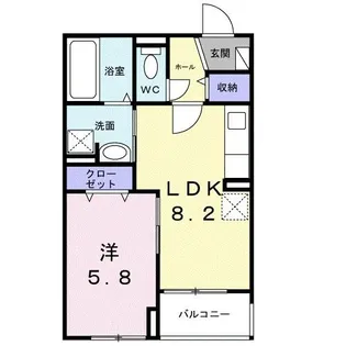 ヒカルサ西宮浜甲子園サウス【2階】の間取り