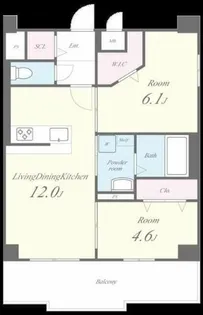 Pisces東比恵(ピスケス東比恵)【5階】の間取り
