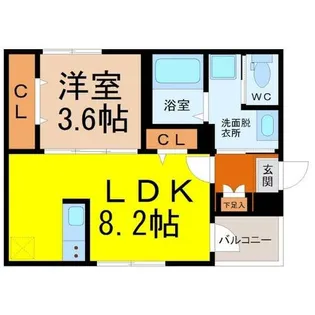 ハーモニーテラス山木Ⅰ【3階】の間取り