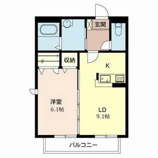 ロッサ上ノ丸【0206号室】の間取り