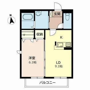 ロッサ上ノ丸【0206号室】の間取り