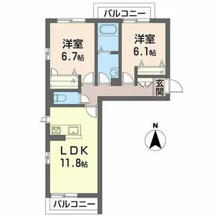 BEREO North plain【0205号室】の間取り