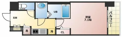 エスライズ東心斎橋【10階】の間取り