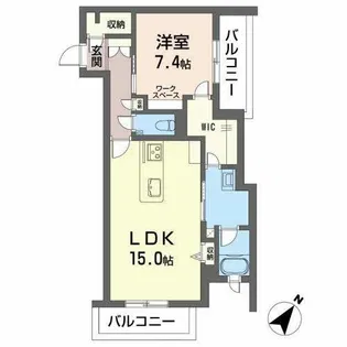 HIGH LINE PARK(ハイラインパーク)B棟【4階】の間取り