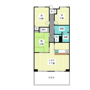 ユーステージ香流 伍番館【1階】の間取り