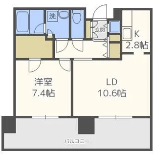 ビッグパレス南5条【8階】の間取り