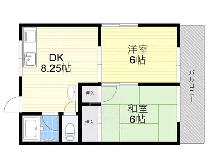 ハイツつるの【2階】の間取り