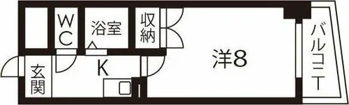 ケーエム泉【8階】の間取り