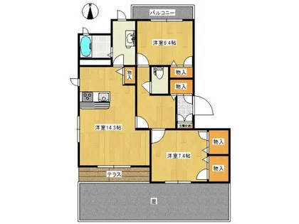 ロアーブル七番館【1階】の間取り