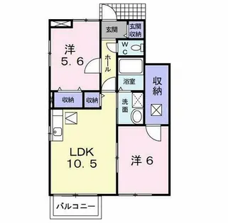 ラ・ソレイユ【1階】の間取り