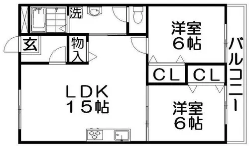 レオハイム木屋【4階】の間取り