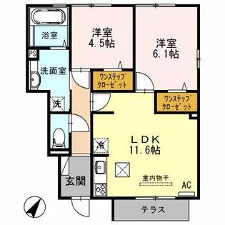コンフォート大伴【1階】の間取り
