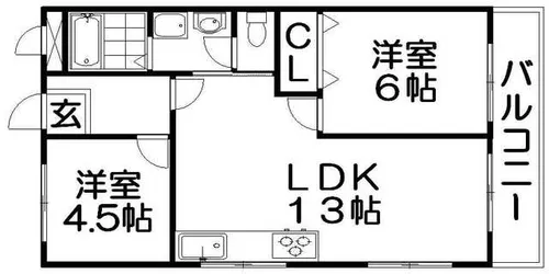 レオハイム木屋【5階】の間取り