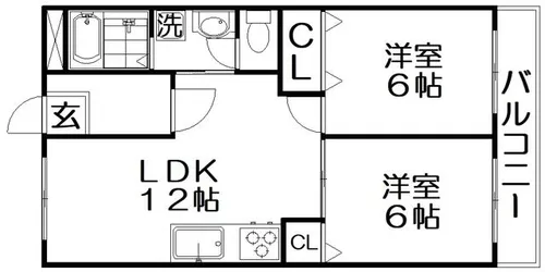レオハイム木屋【5階】の間取り