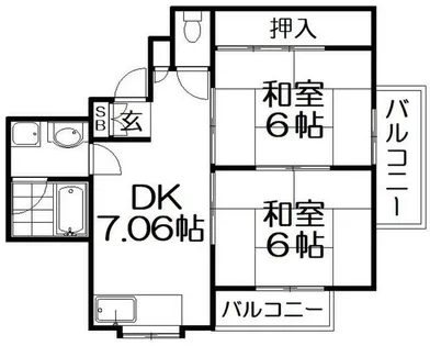 川島第20ビル枚方公園【4階】の間取り