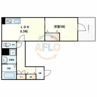 イリスコート今福南【1階】の間取り