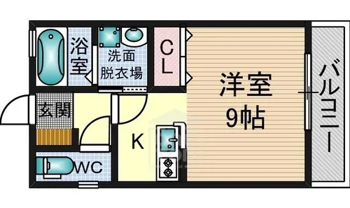1Kの間取り画像