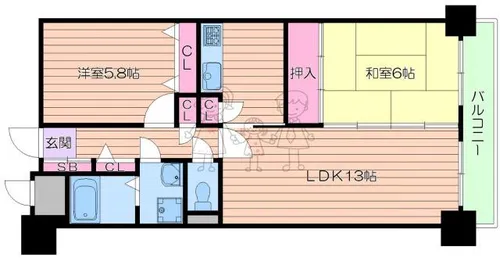オレンジフラット【3階】の間取り
