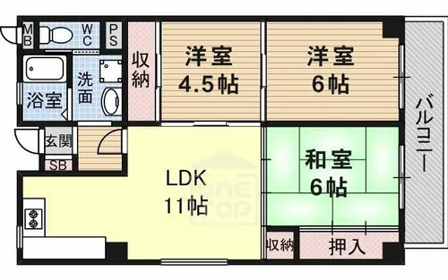 3LDKの間取り画像