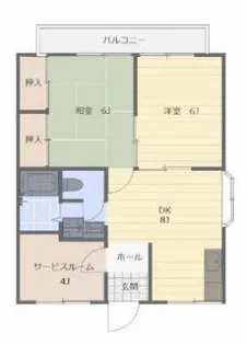 ソレイユ狭山【2階】の間取り