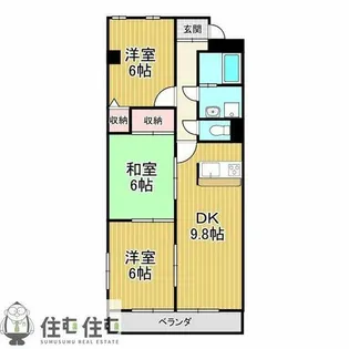 サンヒルズビル【701号室】の間取り