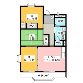 クィーンハイツ滝の水【2階】の間取り