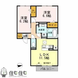 ファミーユ B棟【101号室】の間取り