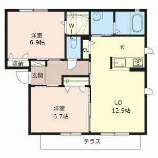 エーデル吉【0102号室】の間取り