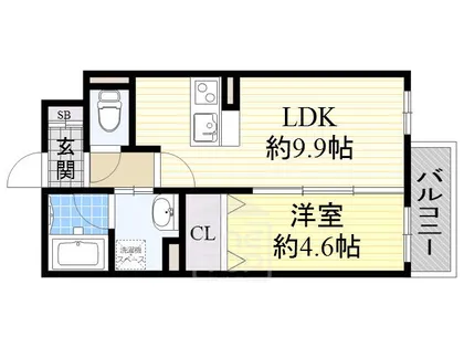 リーベ岸部【2階】の間取り