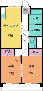 コーポレインボー【404号室】の間取り