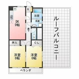 コーポレインボー【404号室】の間取り