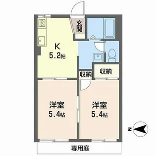 タウニィ衣笠【0105号室】の間取り