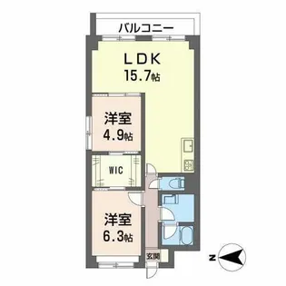 グランベール南高槻【0401号室】の間取り