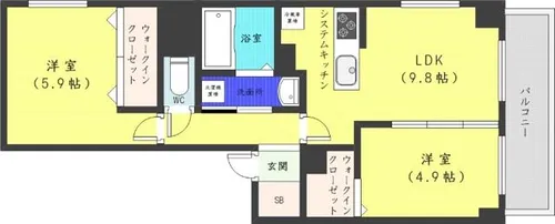 アルファスクエア中島公園【2階】の間取り