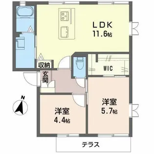 ファミール松が丘【B102号室】の間取り