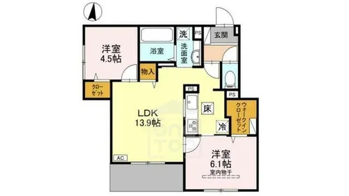めぞん西田中【3階】の間取り