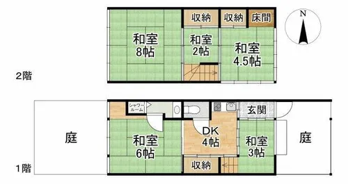 京都府京都市北区等持院南町【一戸建】の間取り