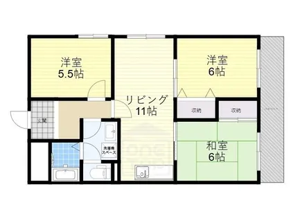 ルルーディ古川【3階】の間取り