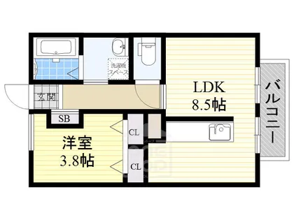 堂ノ上ハイツ【2階】の間取り