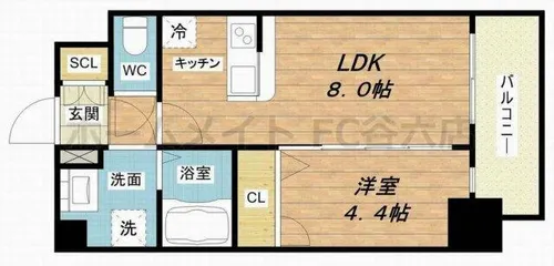 エスリード中之島クロスゲート【7階】の間取り